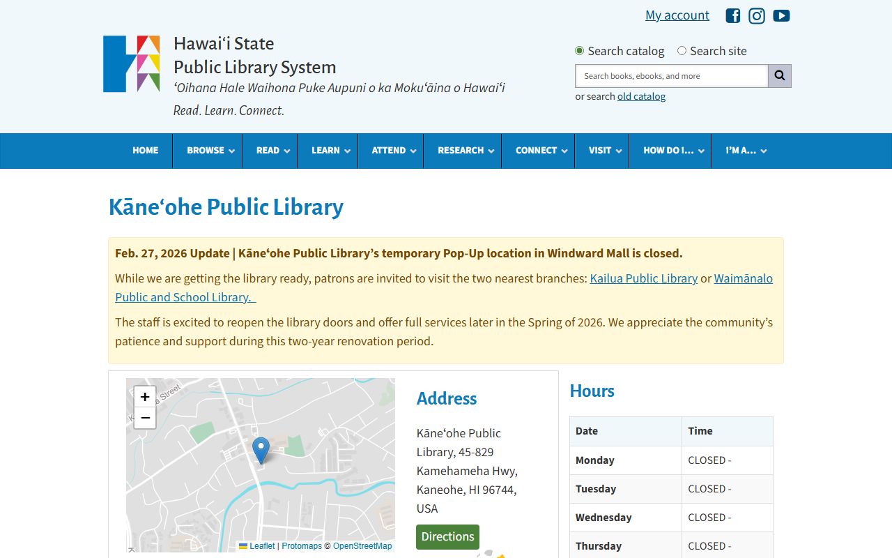 Kaneohe Public Library which provides access to Honolulu County property tax records
