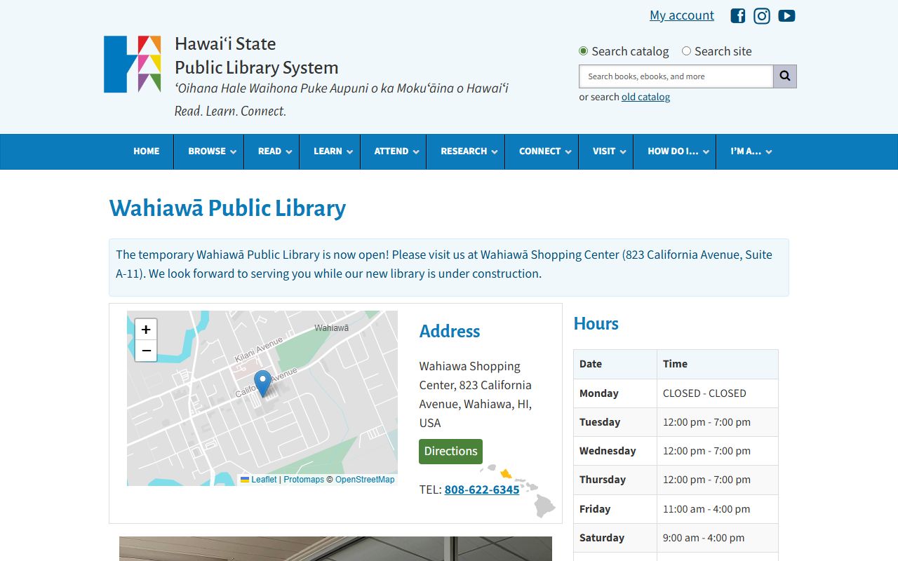 Wahiawa Public Library with local history collections and Honolulu County property tax records access