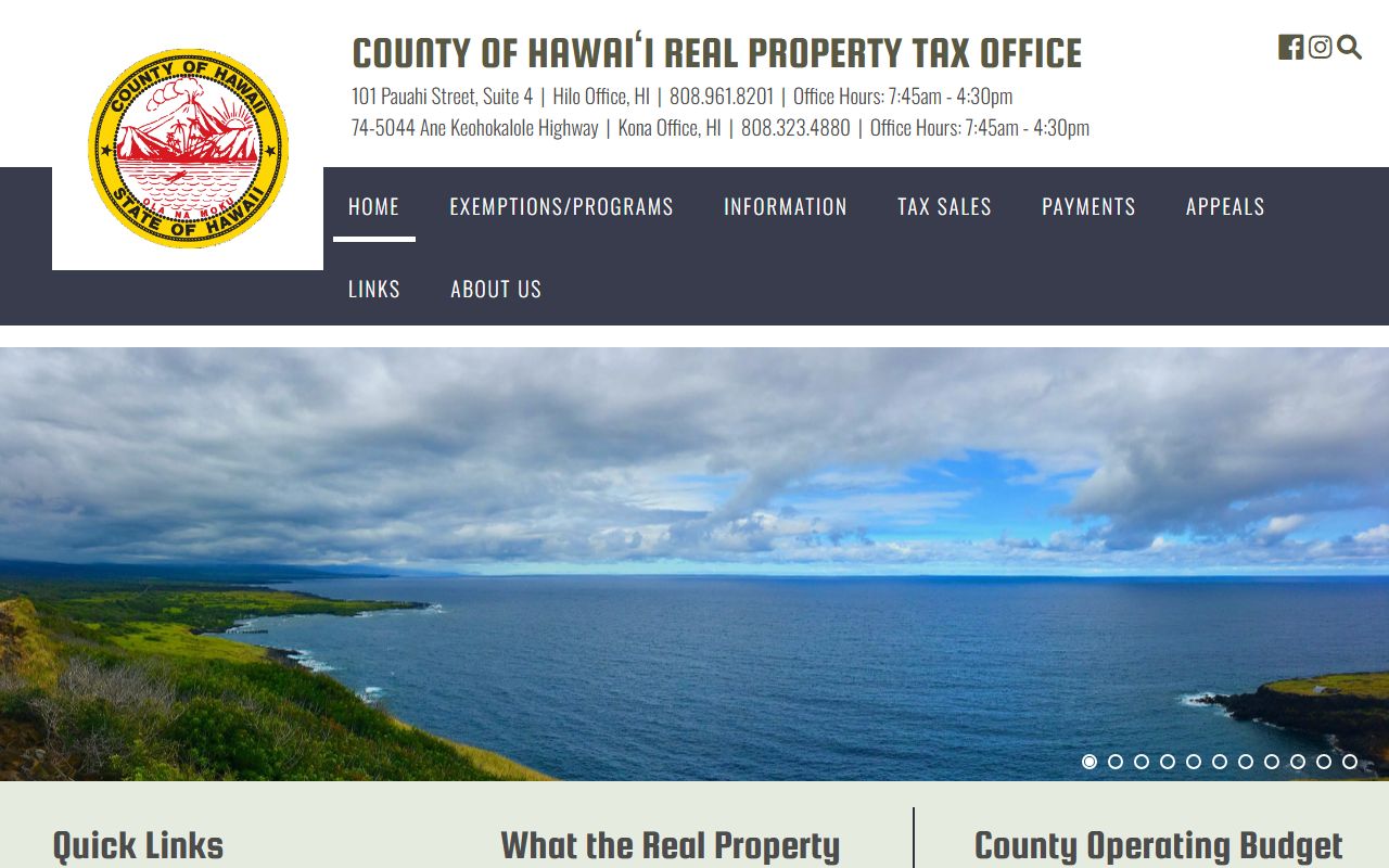 Hawaii County Real Property Tax Division main website